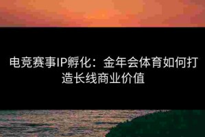电竞赛事IP孵化：金年会体育如何打造长线商业价值